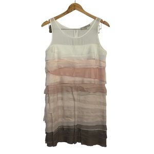 LOFT Ombré Tiered Raw Hem Sleeveless Dress Sz 8